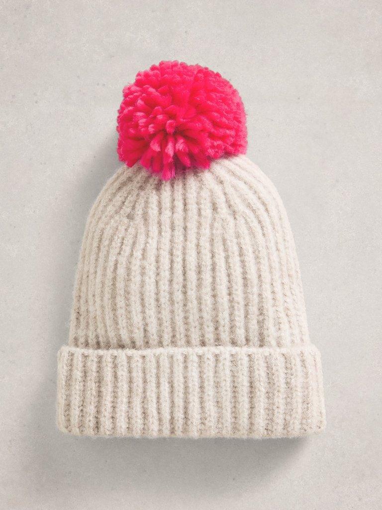 Pom Beanie in a Box in MID PINK - LIFESTYLE