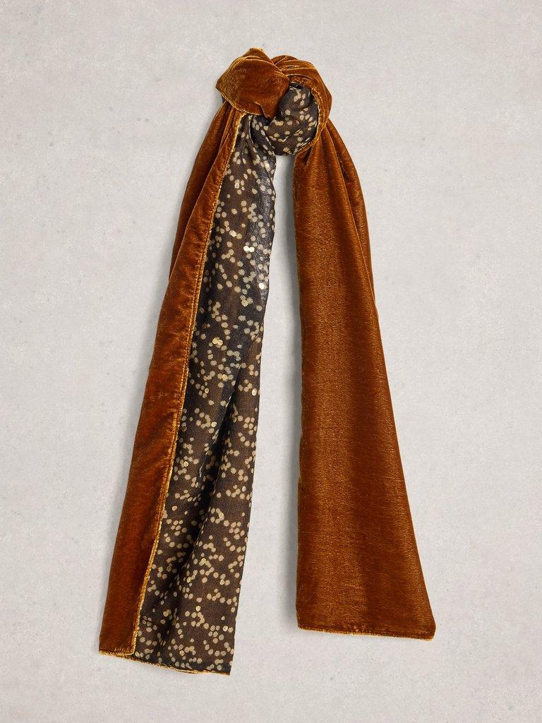 Velvet Print Scarf in CHART PR - FLAT FRONT