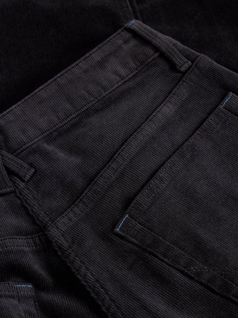 Brooke Straight Cord Trousers in CHARC GREY - FLAT DETAIL