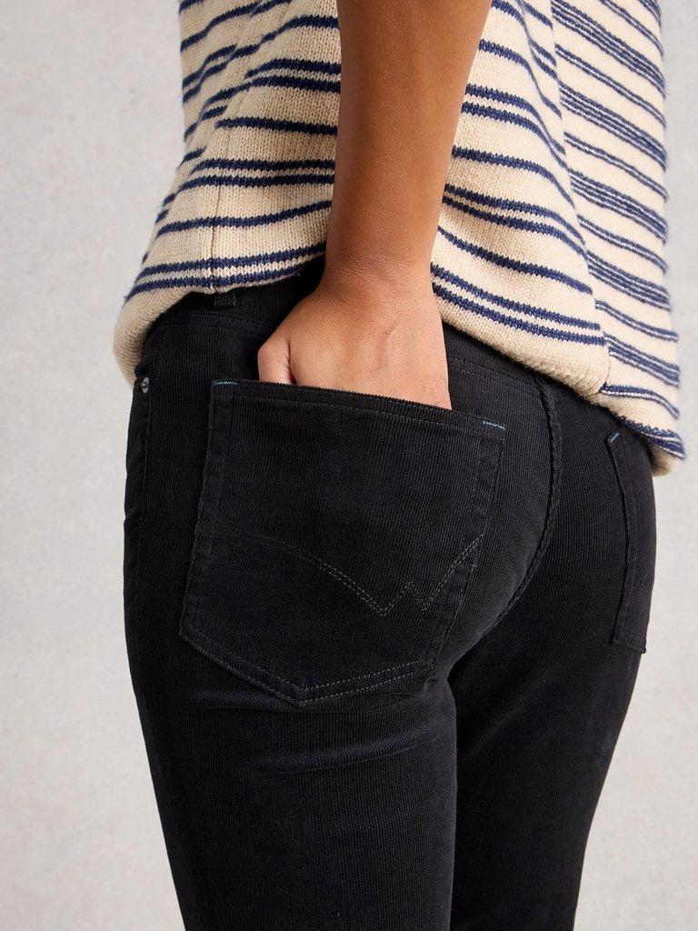 Brooke Straight Cord Trousers in CHARC GREY - LIFESTYLE