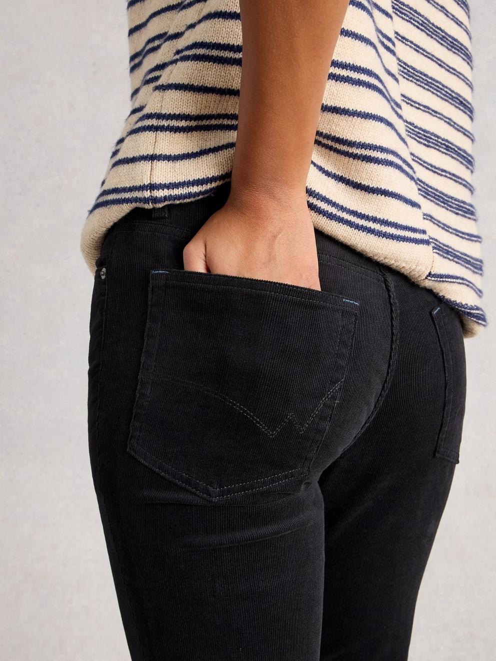 Brooke Straight Cord Trousers in CHARC GREY - LIFESTYLE