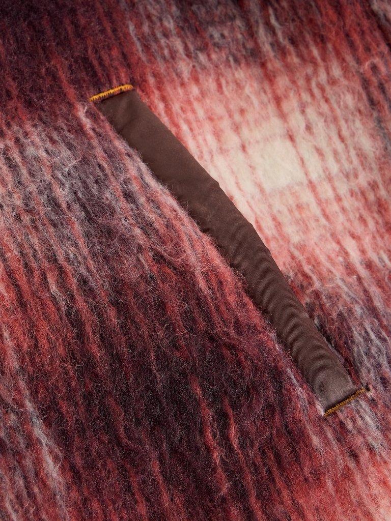 Marlowe Reversible Coat in PLUM MLT - FLAT DETAIL