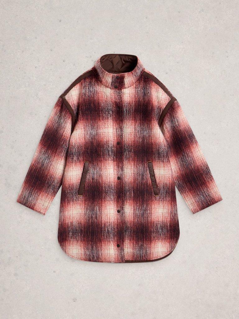 Marlowe Reversible Coat in PLUM MLT - FLAT FRONT