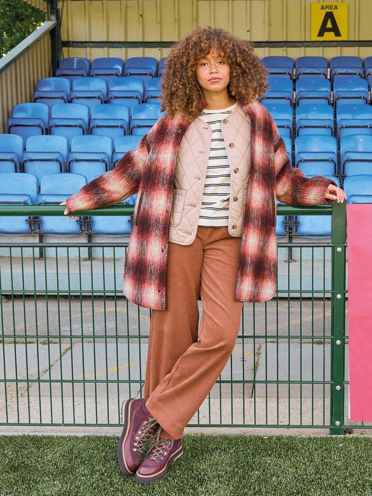 Marlowe Reversible Coat in PLUM MLT - MIXED