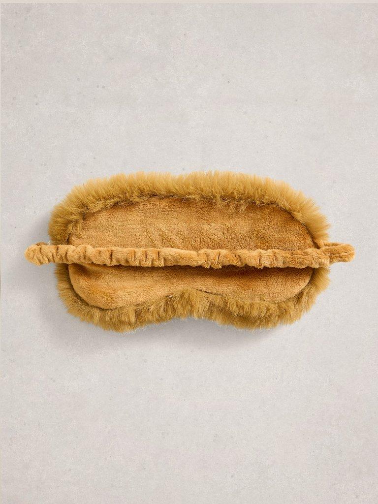 Velvet Faux Fur Eye Mask in DK CHART - FLAT DETAIL