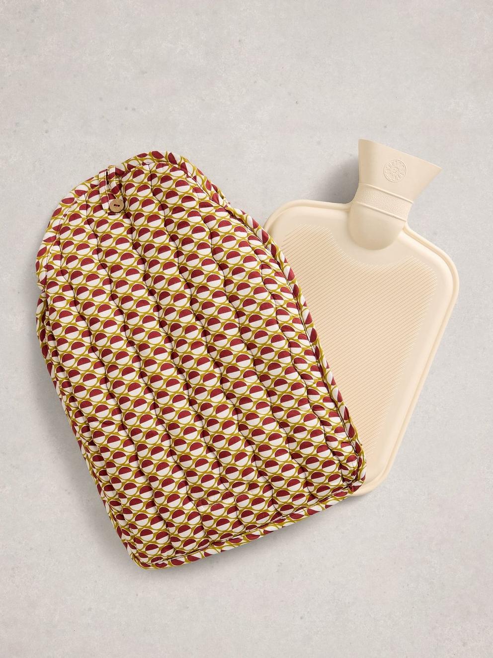 Hot Water Bottle Reversible in RED MLT - FLAT DETAIL