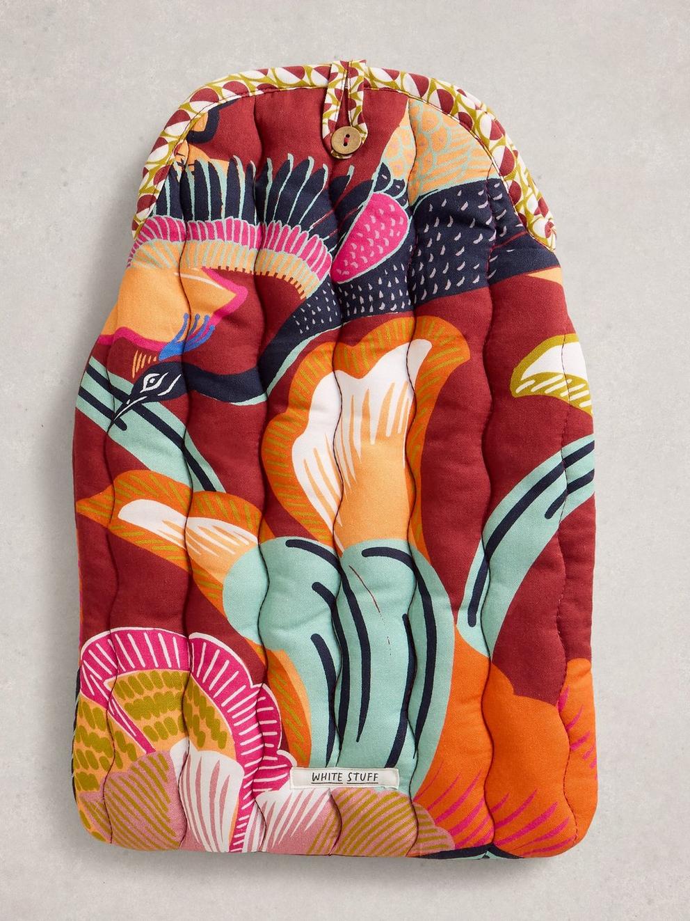 Hot Water Bottle Reversible in RED MLT - FLAT FRONT