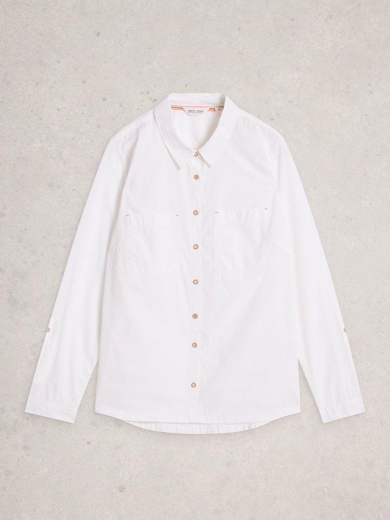 Sophie Cotton Poplin Shirt in NAT WHITE - FLAT FRONT
