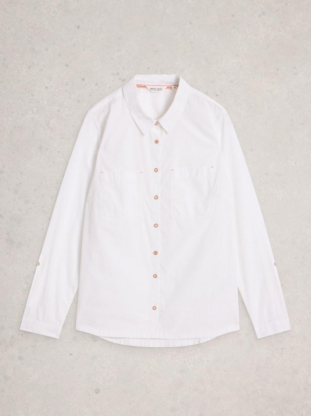 Sophie Cotton Poplin Shirt in NAT WHITE - FLAT FRONT