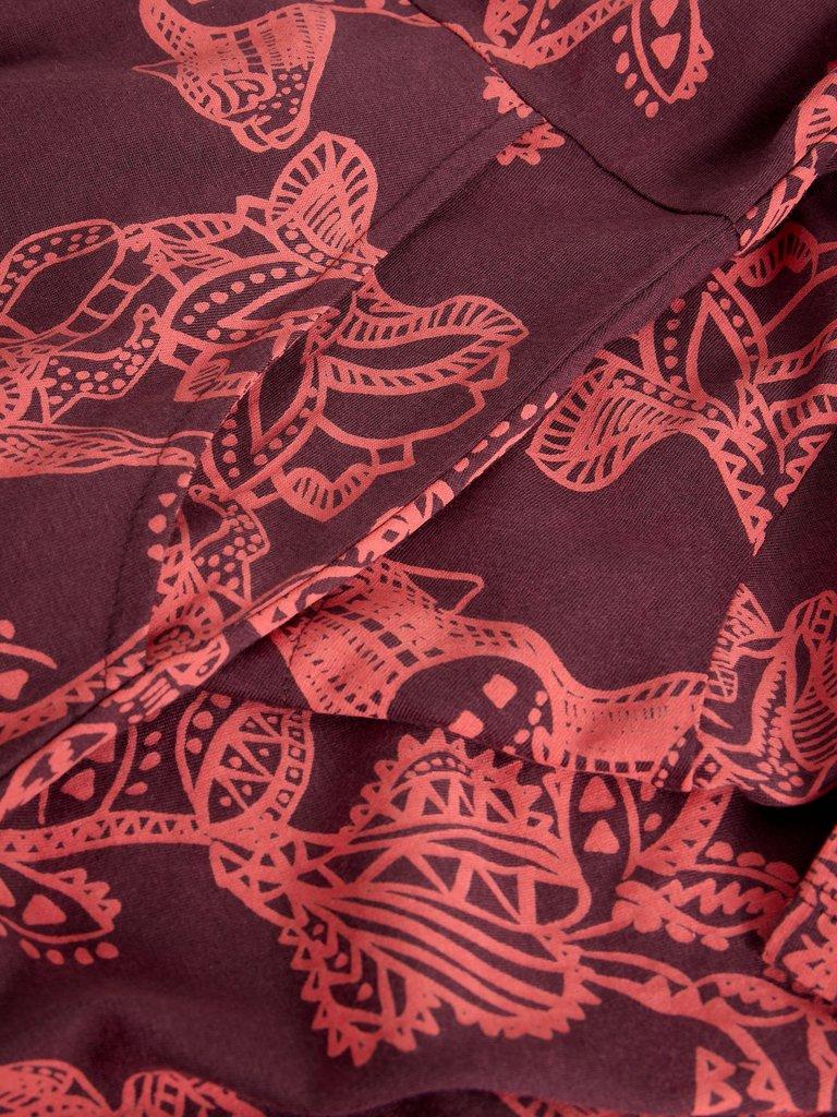 Pia Jersey Collared Shirt Dress in PLUM PR - FLAT DETAIL