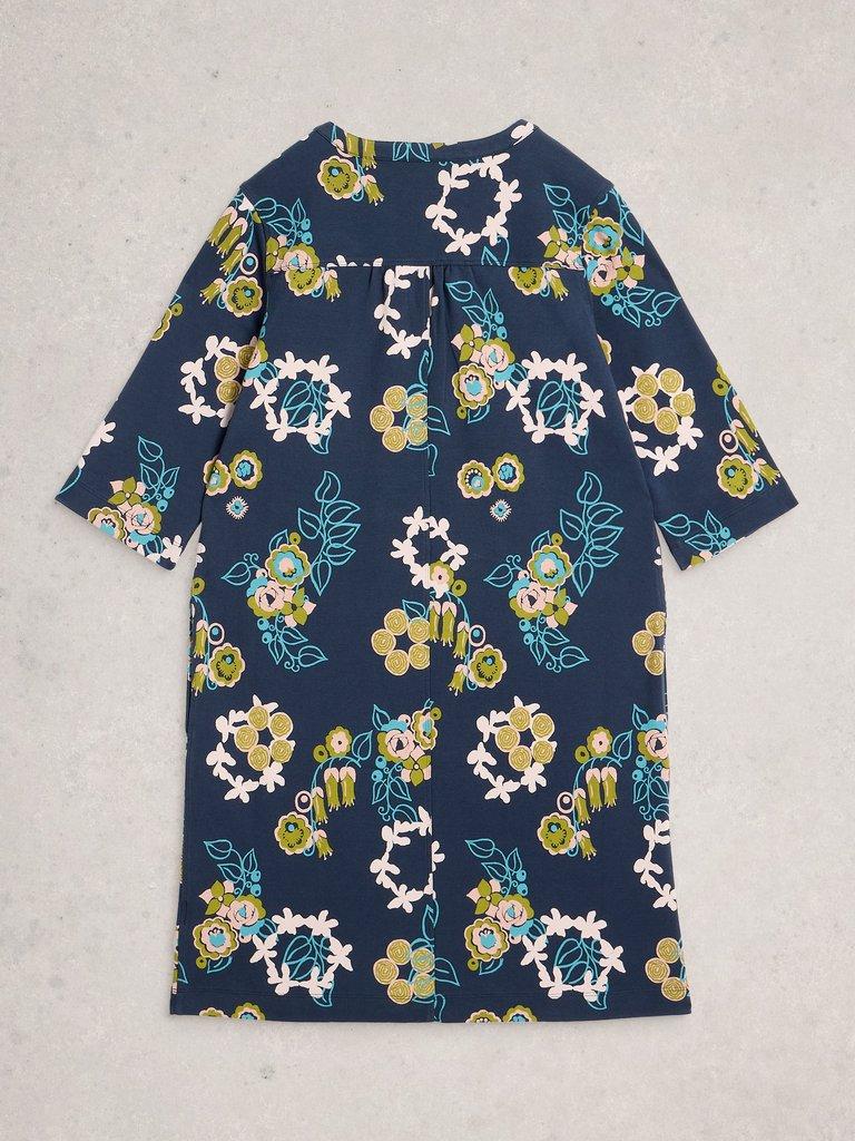 Jada Jersey Shift Dress in NAVY PR - FLAT BACK