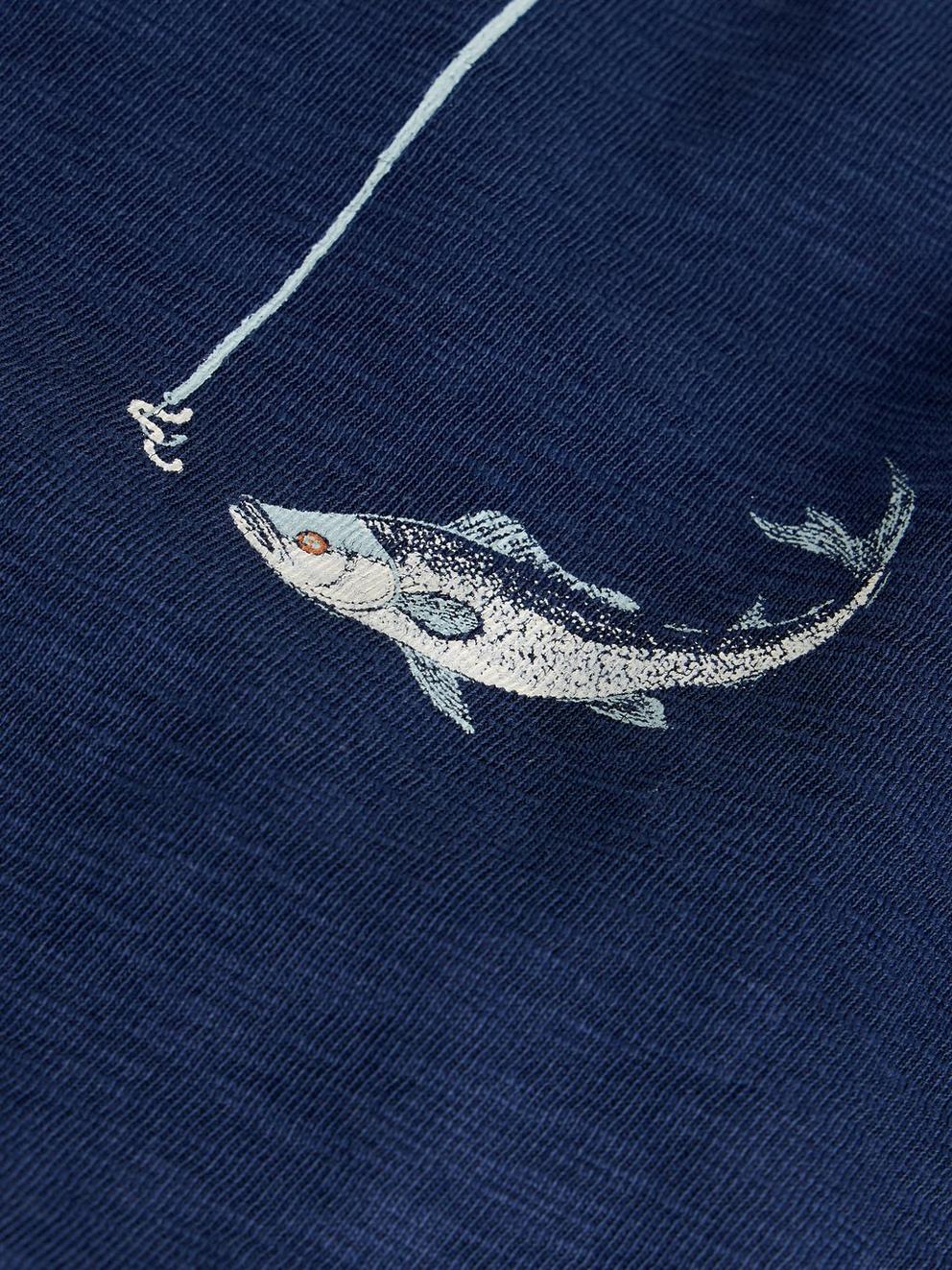 Abersoch Graphic In the Ocean in NAVY PR - FLAT DETAIL