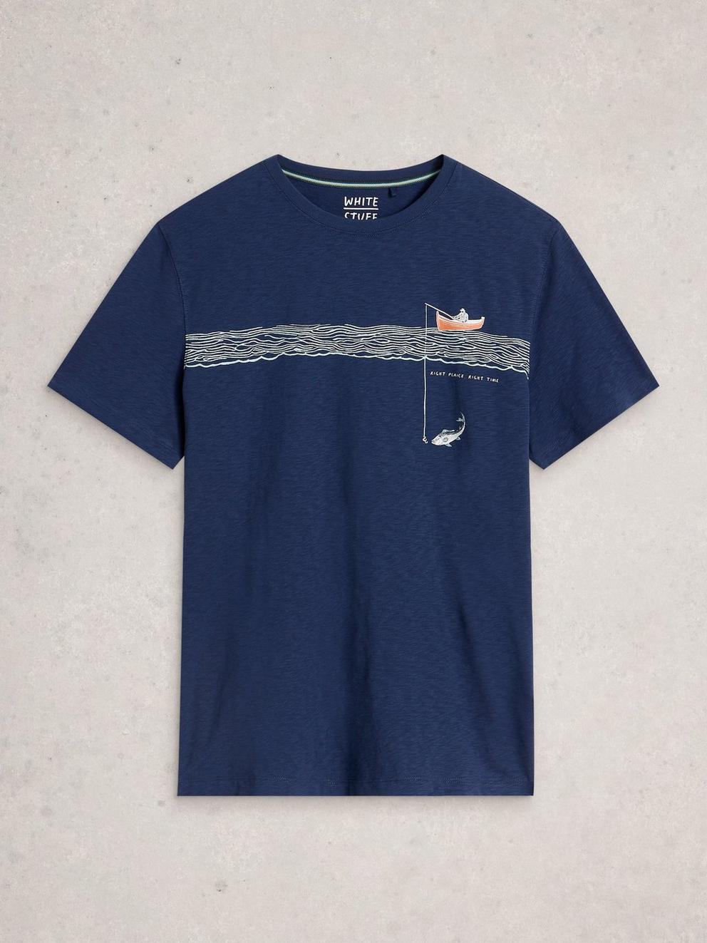 Abersoch Graphic In the Ocean in NAVY PR - FLAT FRONT