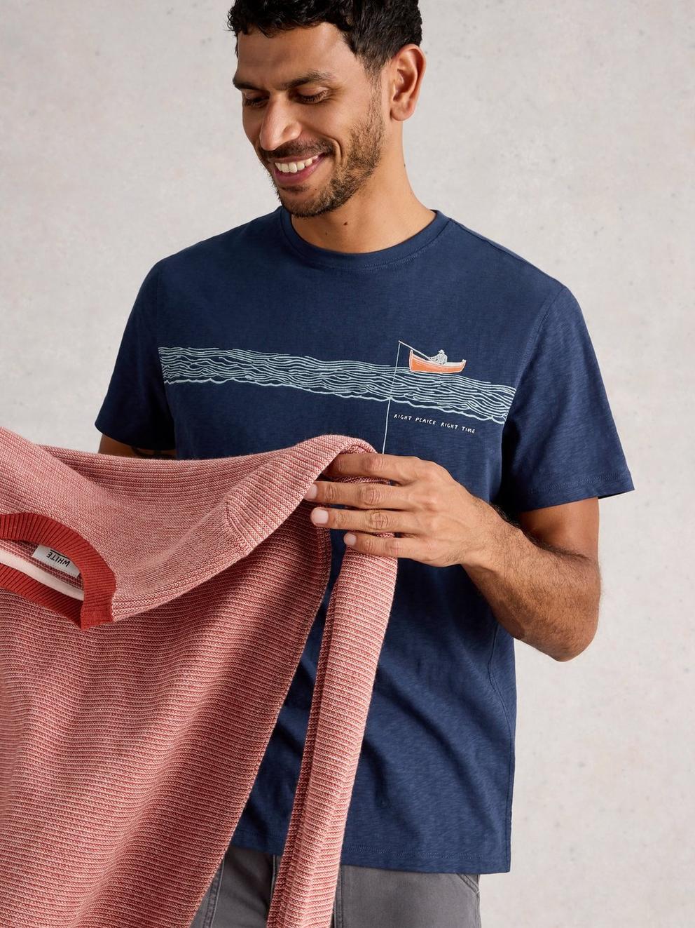 Abersoch Graphic In the Ocean in NAVY PR - MODEL DETAIL