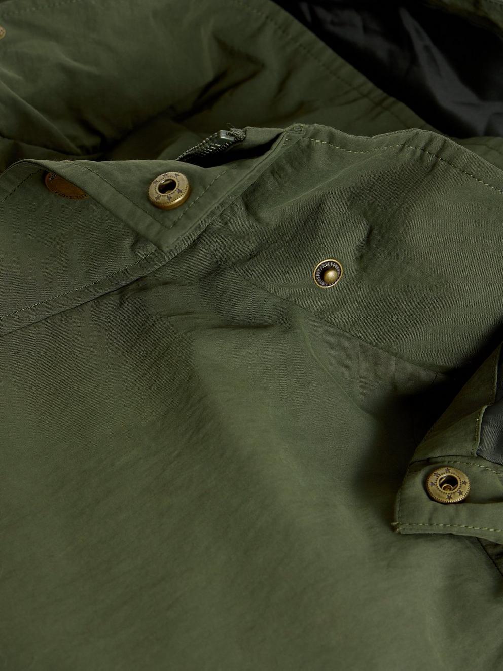 Showerproof Jacket in KHAKI GRN - FLAT DETAIL