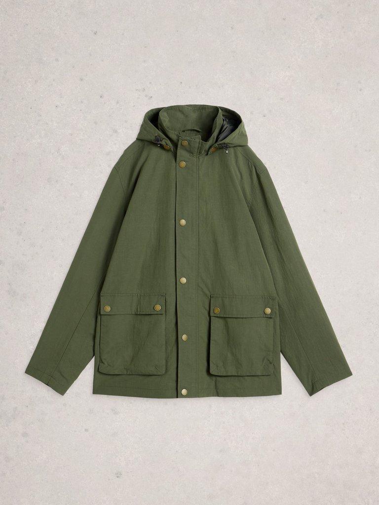 Showerproof Jacket in KHAKI GRN - FLAT FRONT