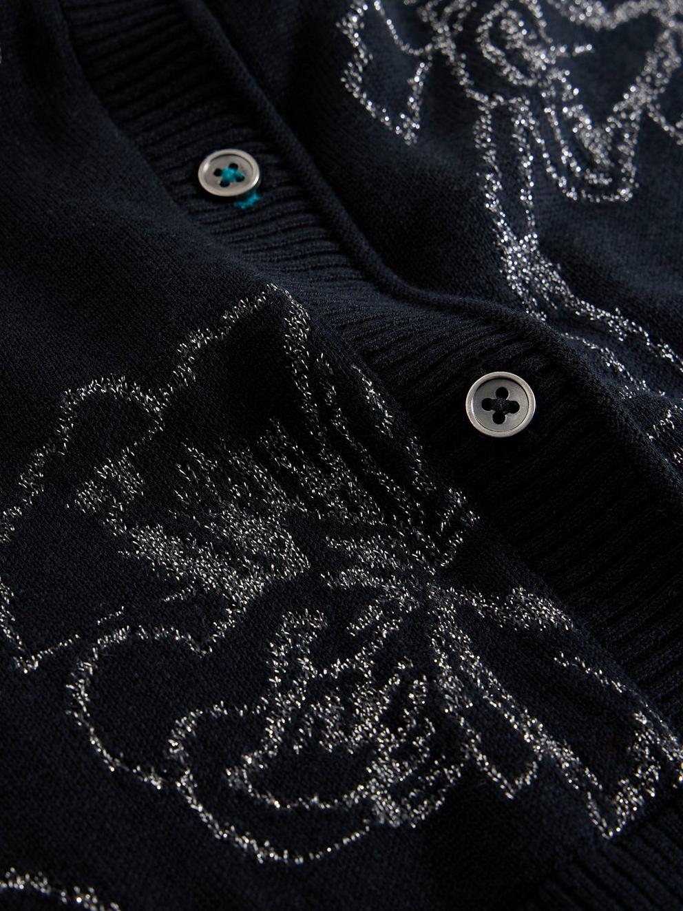 LULU SPARKLE CARDI in BLK MLT - FLAT DETAIL