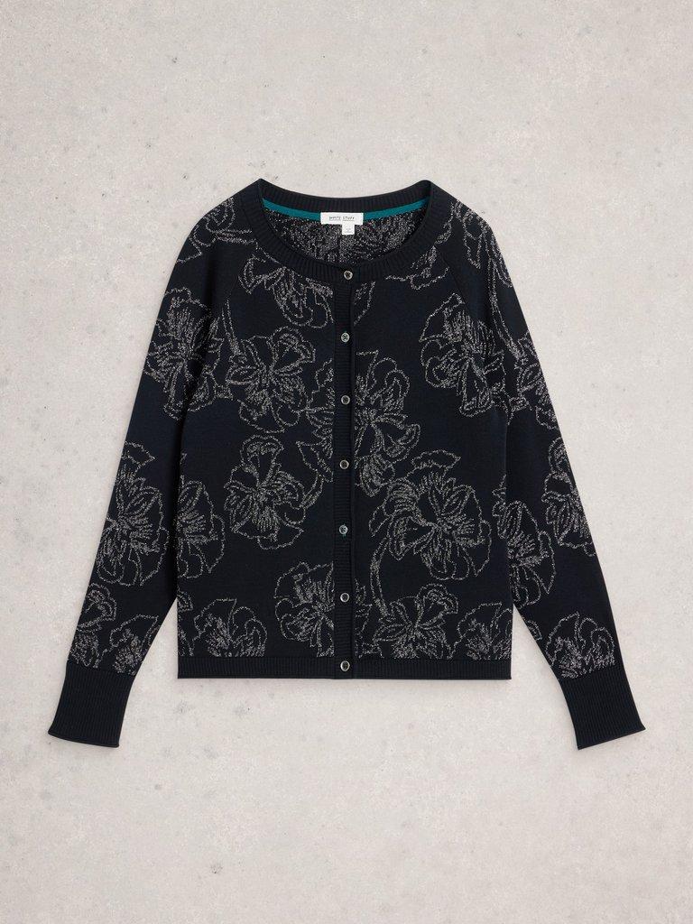 LULU SPARKLE CARDI in BLK MLT - FLAT FRONT