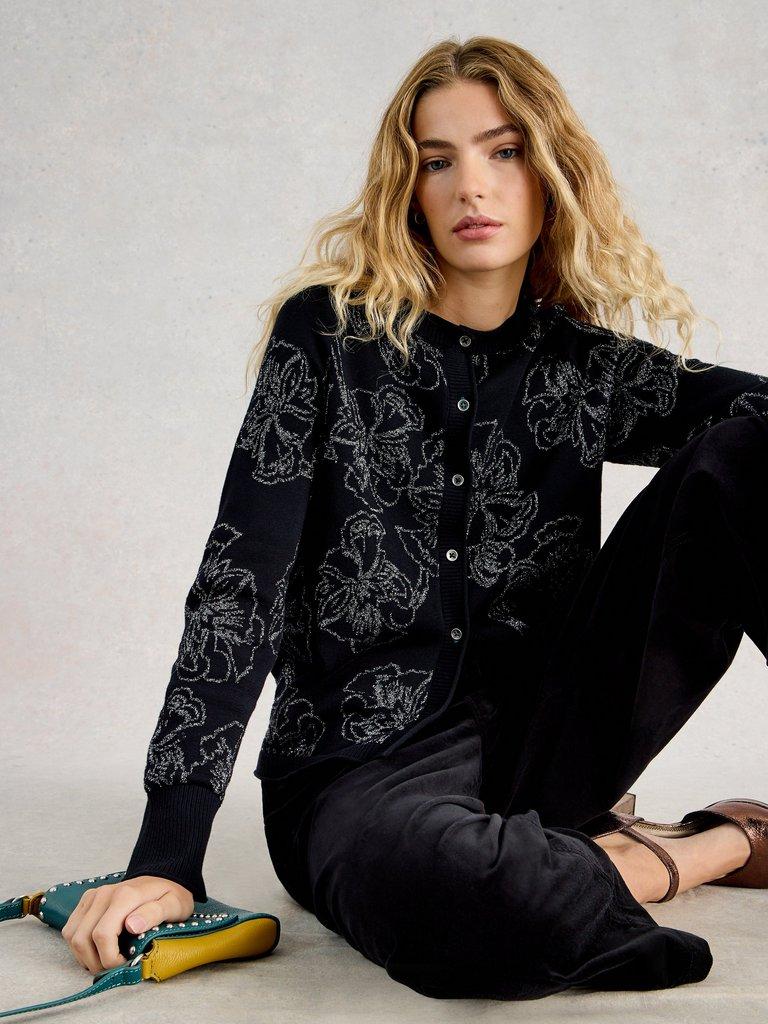 LULU SPARKLE CARDI in BLK MLT - LIFESTYLE