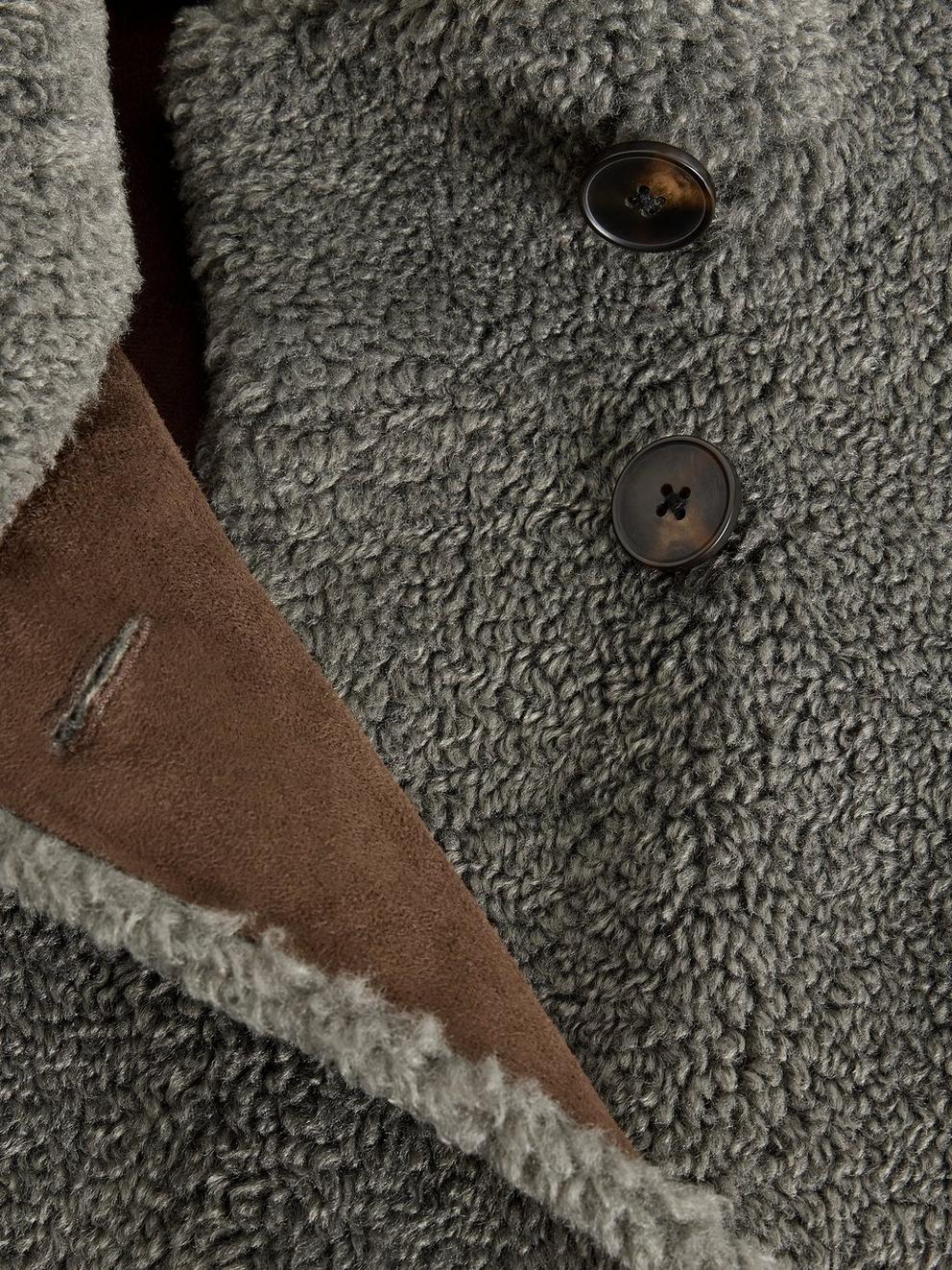 Adley Reversible Borg Jacket in GREY MLT - FLAT DETAIL