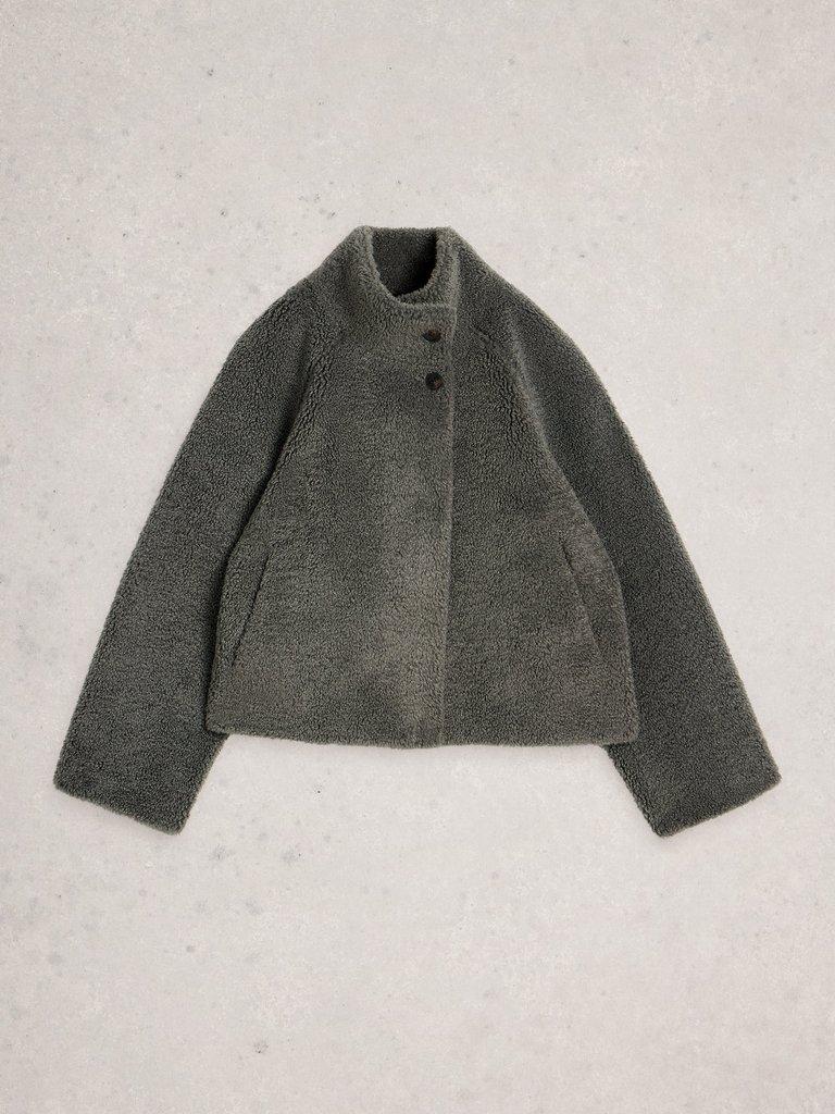 Adley Reversible Borg Jacket in GREY MLT - FLAT FRONT