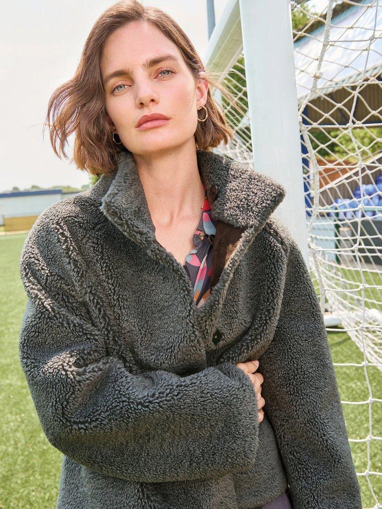 Adley Reversible Borg Jacket in GREY MLT - MIXED