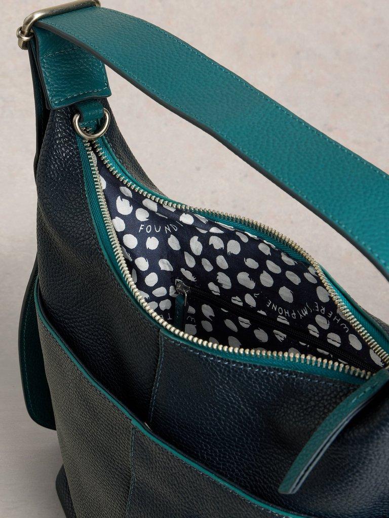 Sophia Leather Crossbody in DARK NAVY - FLAT DETAIL