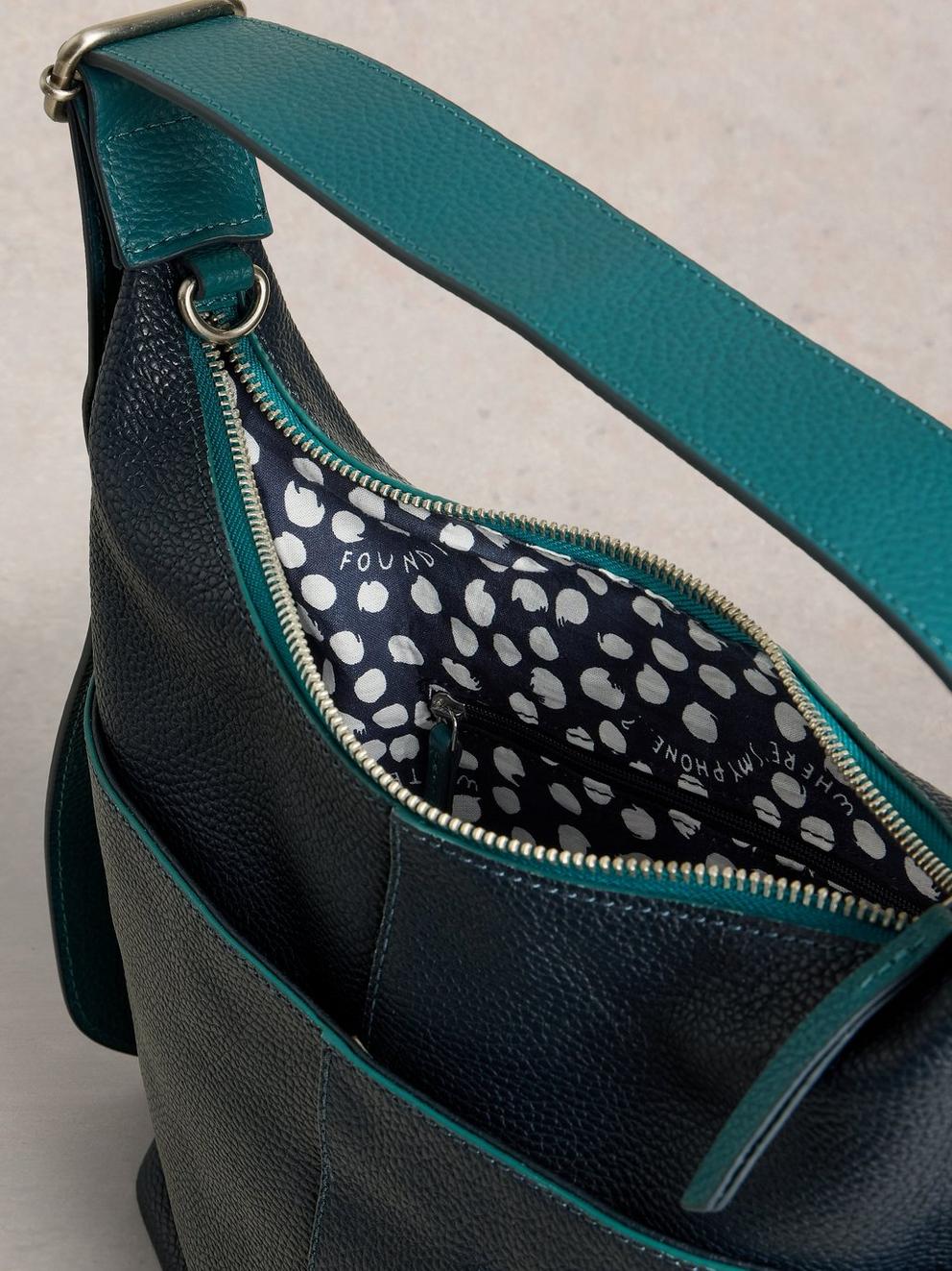 Sophia Leather Crossbody in DARK NAVY - FLAT DETAIL