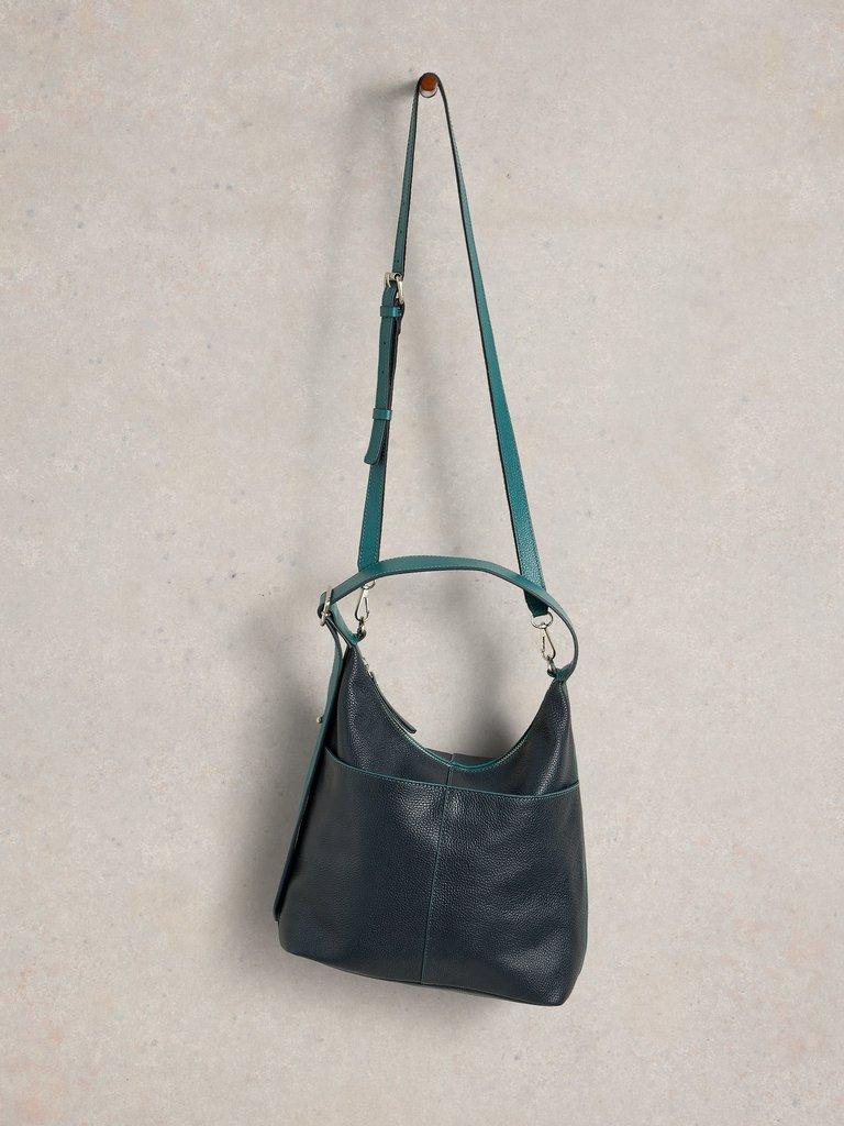 Sophia Leather Crossbody in DARK NAVY - FLAT FRONT