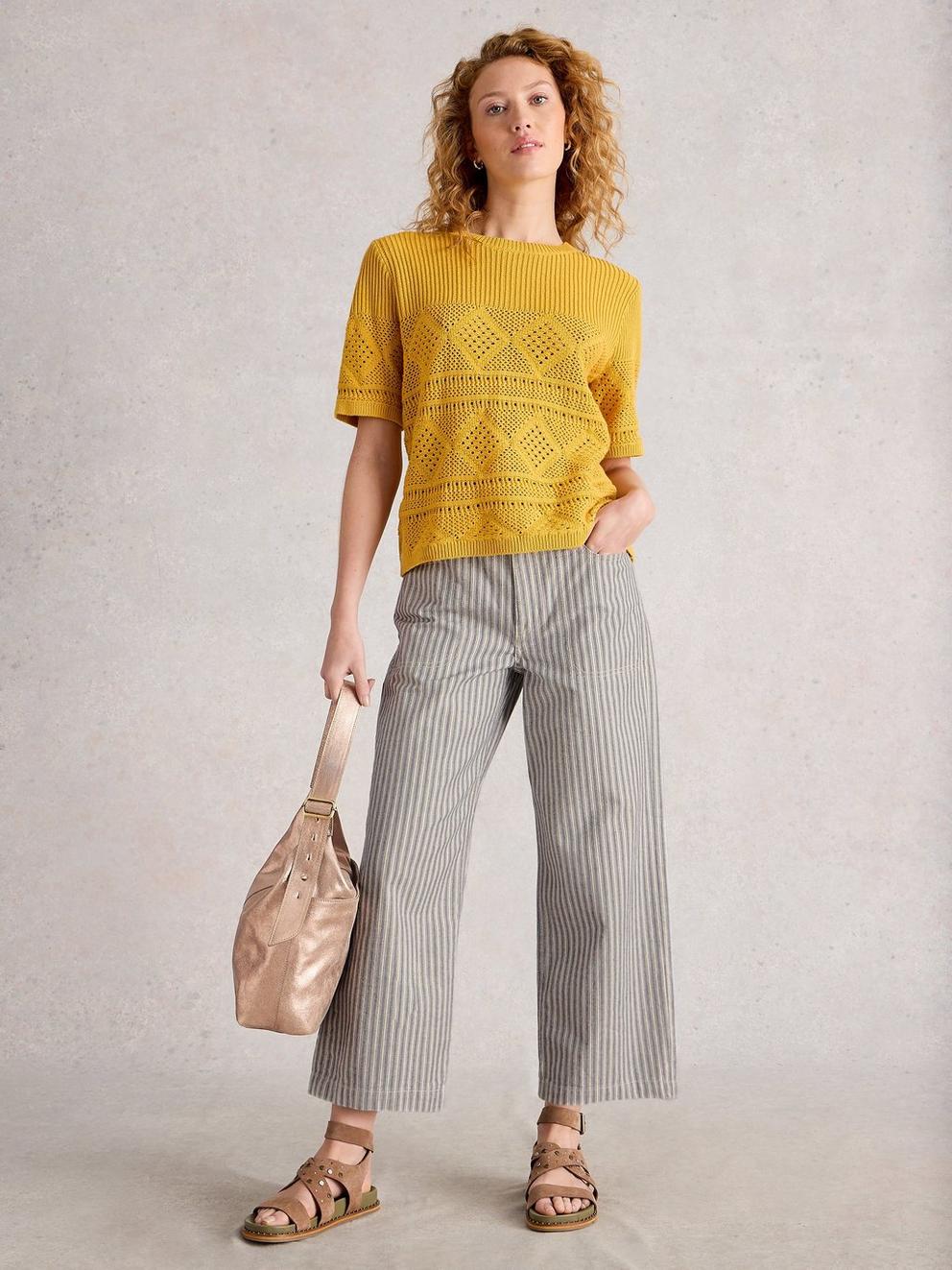 Sophia Leather Crossbody in GLD TN MET - MODEL FRONT