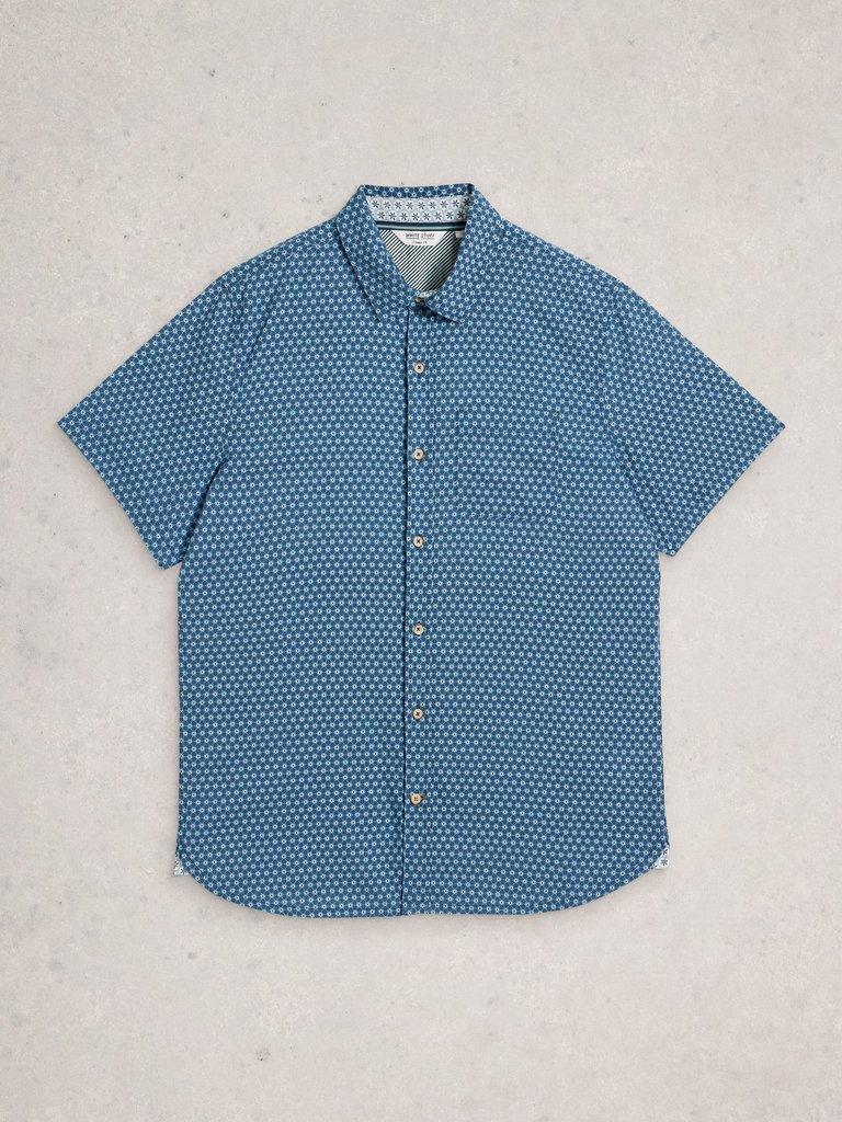 Finsbury Flower SS Print Shirt in NAVY PR - FLAT FRONT