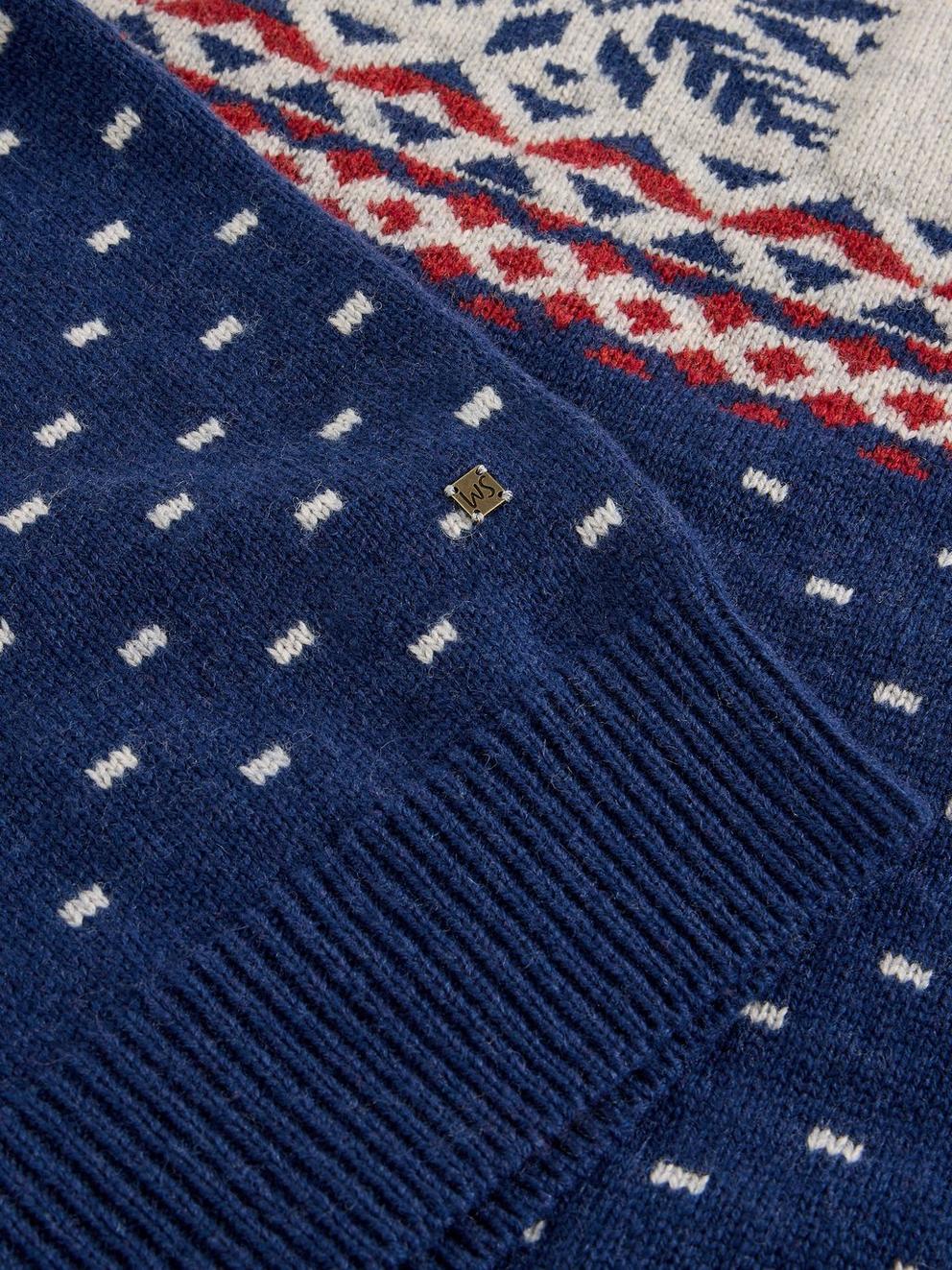 Penguin Novelty Crew Neck in RED MLT - FLAT DETAIL