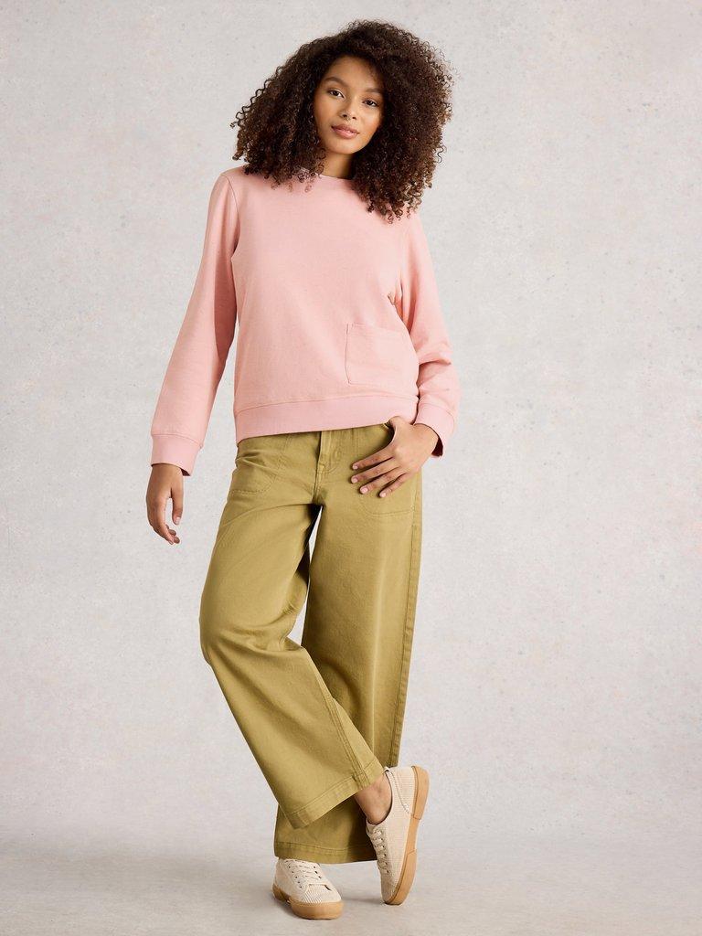 NEP SWEAT in LGT PINK - MODEL FRONT