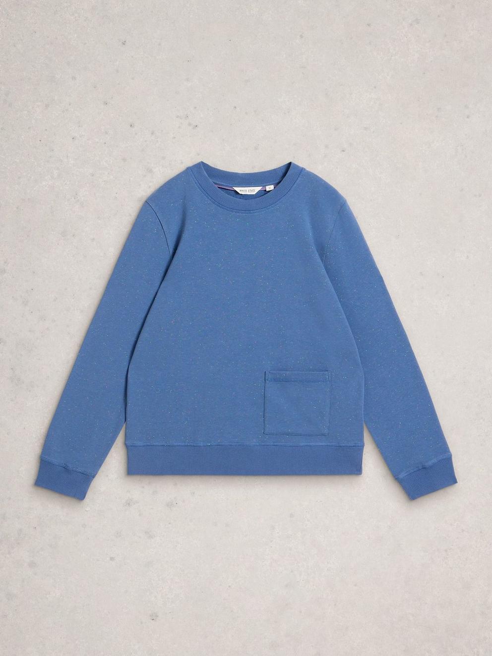 NEP SWEAT in MID BLUE - FLAT FRONT