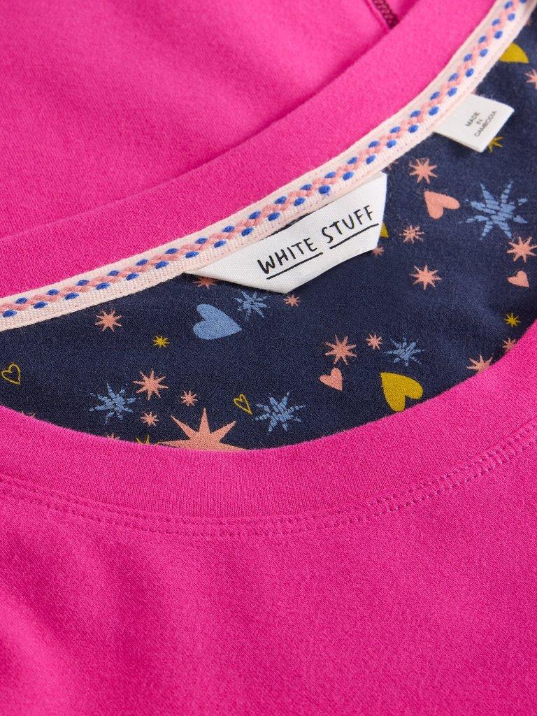 EVA PJ TOP JERSEY in BRT PINK - FLAT DETAIL