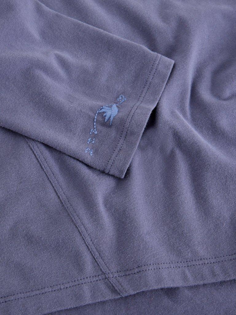 EVA PJ TOP JERSEY in DK PURPLE - FLAT DETAIL