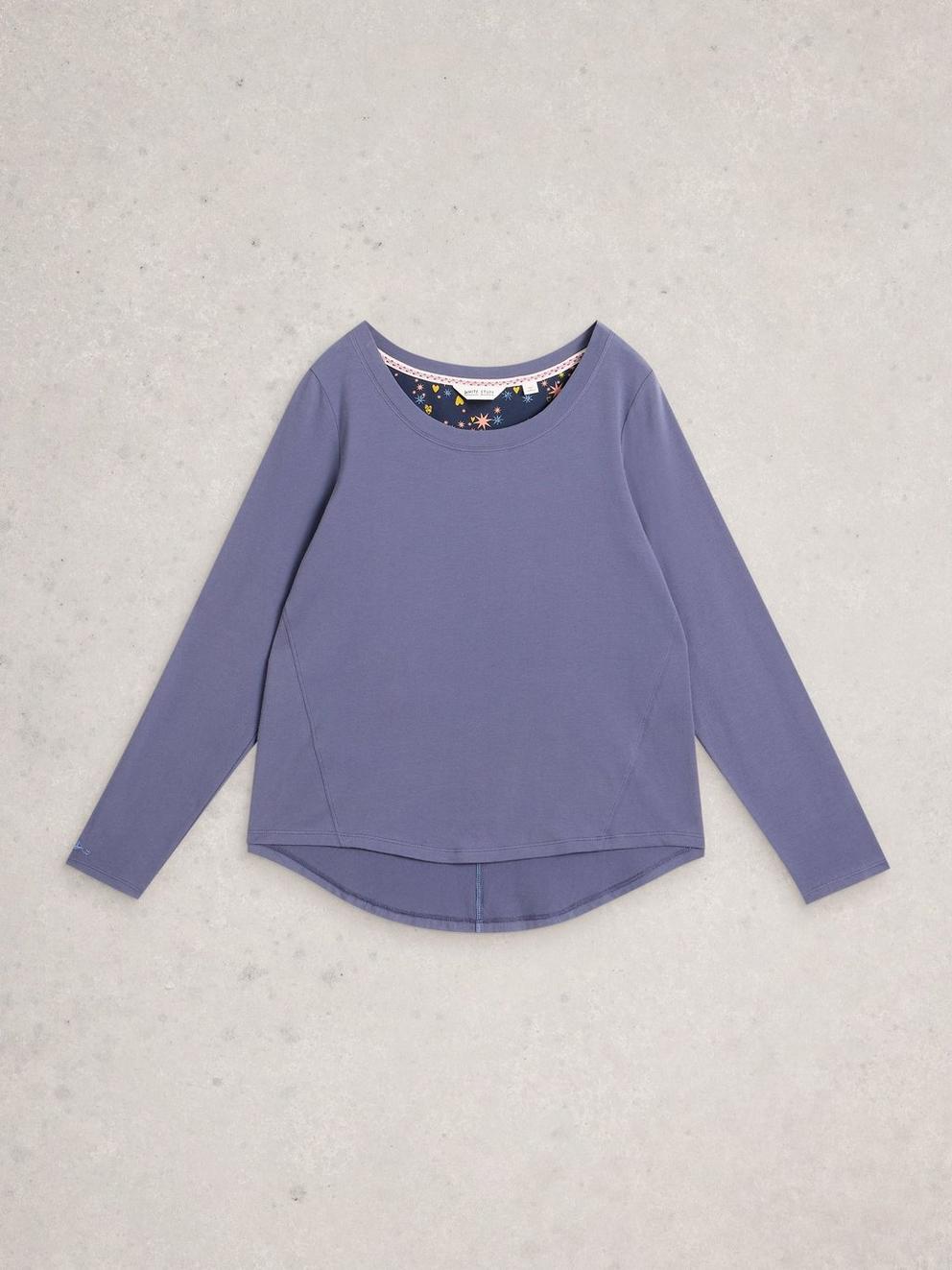 EVA PJ TOP JERSEY in DK PURPLE - FLAT FRONT