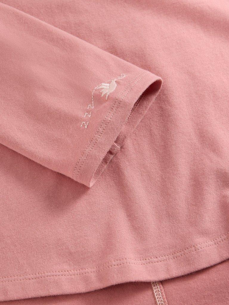 EVA PJ TOP JERSEY in LGT PINK - FLAT DETAIL