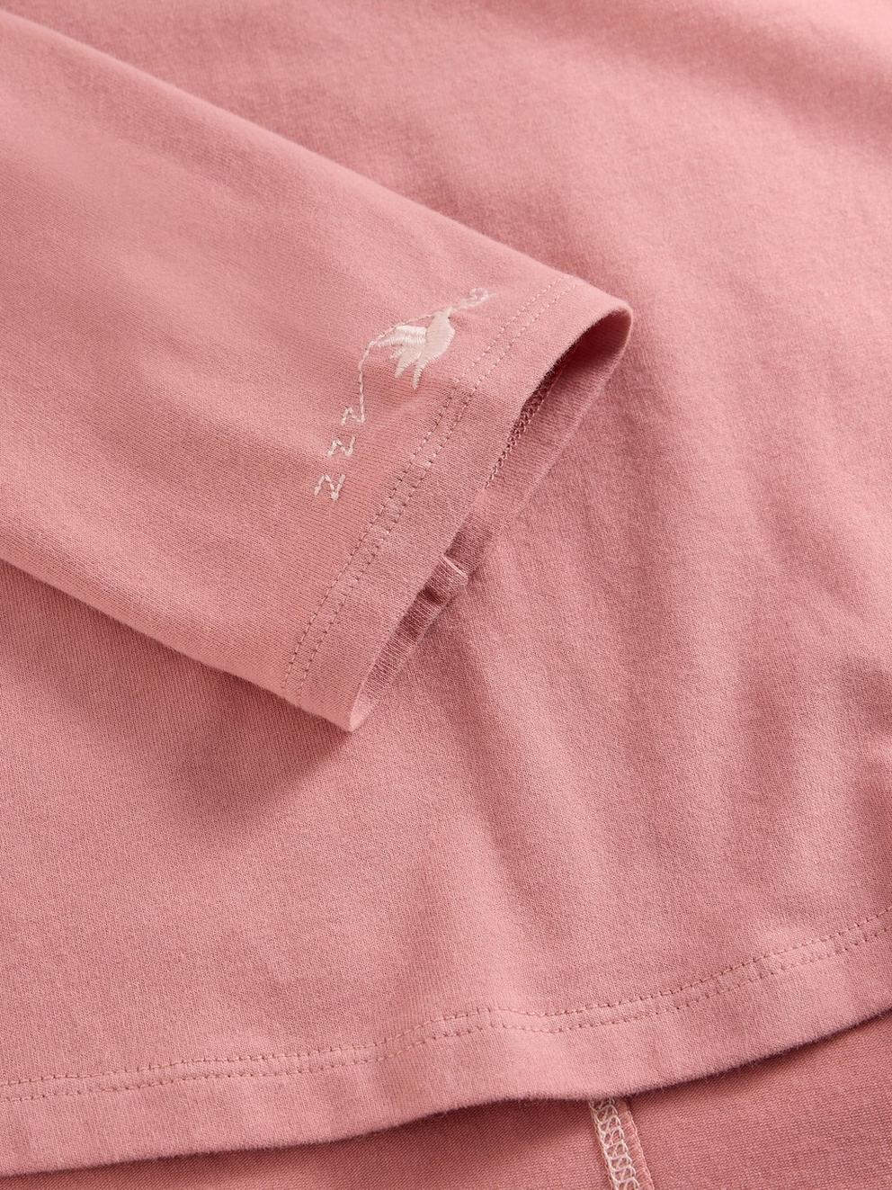EVA PJ TOP JERSEY in LGT PINK - FLAT DETAIL