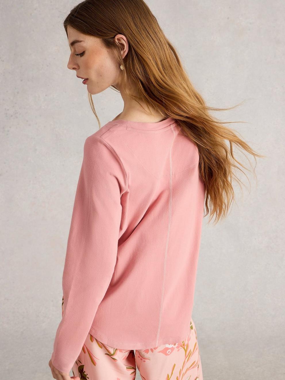 EVA PJ TOP JERSEY in LGT PINK - MODEL BACK