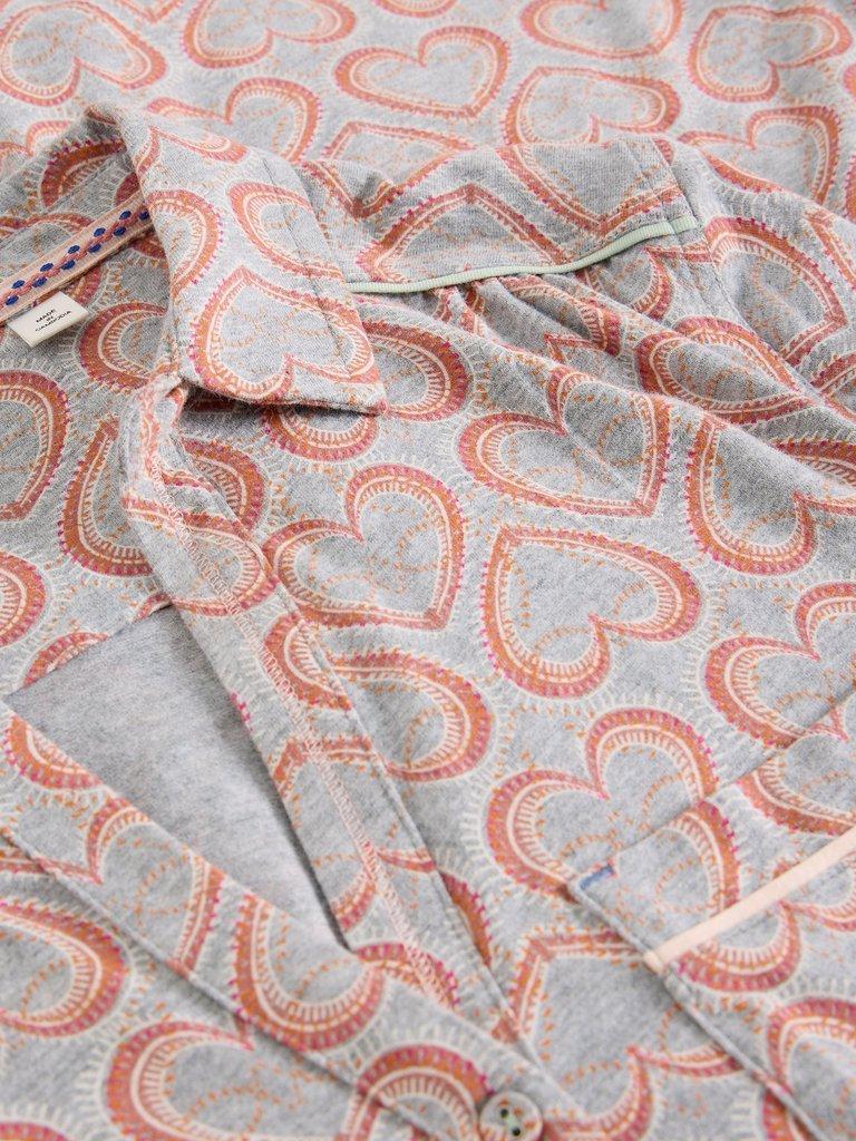 ANNIE JERSEY LONG SLEEVE NIGHTIE in GREY MLT - FLAT DETAIL