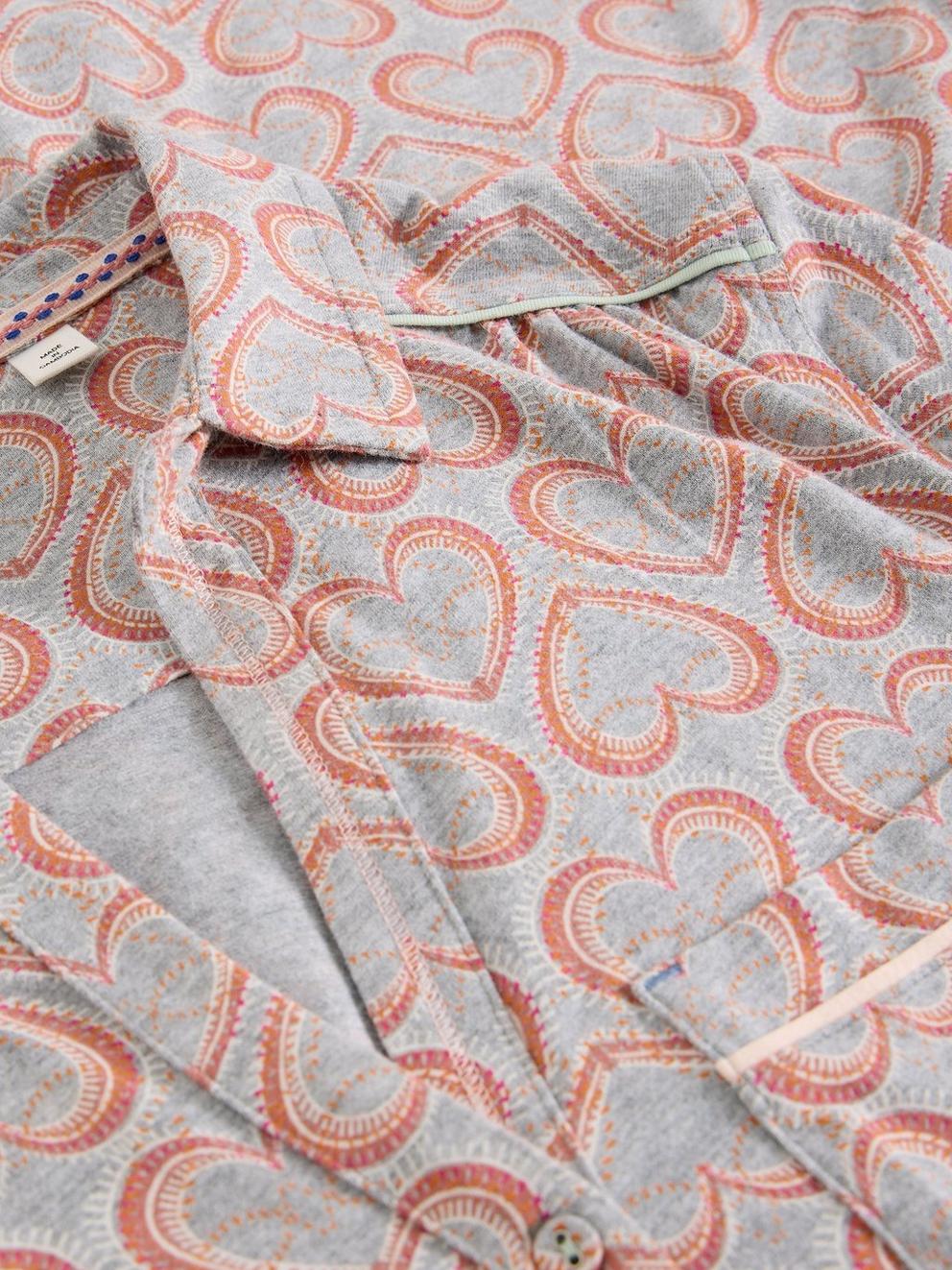 ANNIE JERSEY LONG SLEEVE NIGHTIE in GREY MLT - FLAT DETAIL