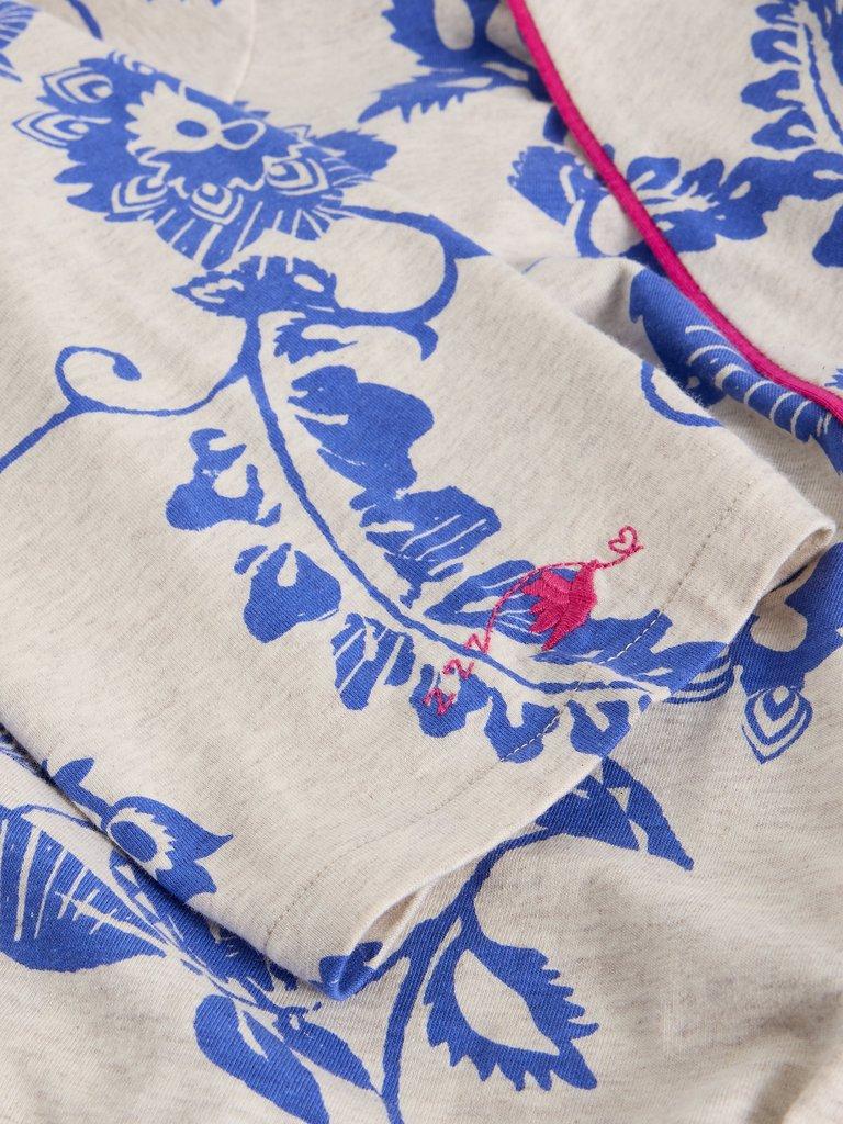 NINA DRESSING GOWN JERSEY in NAT MLT - FLAT DETAIL