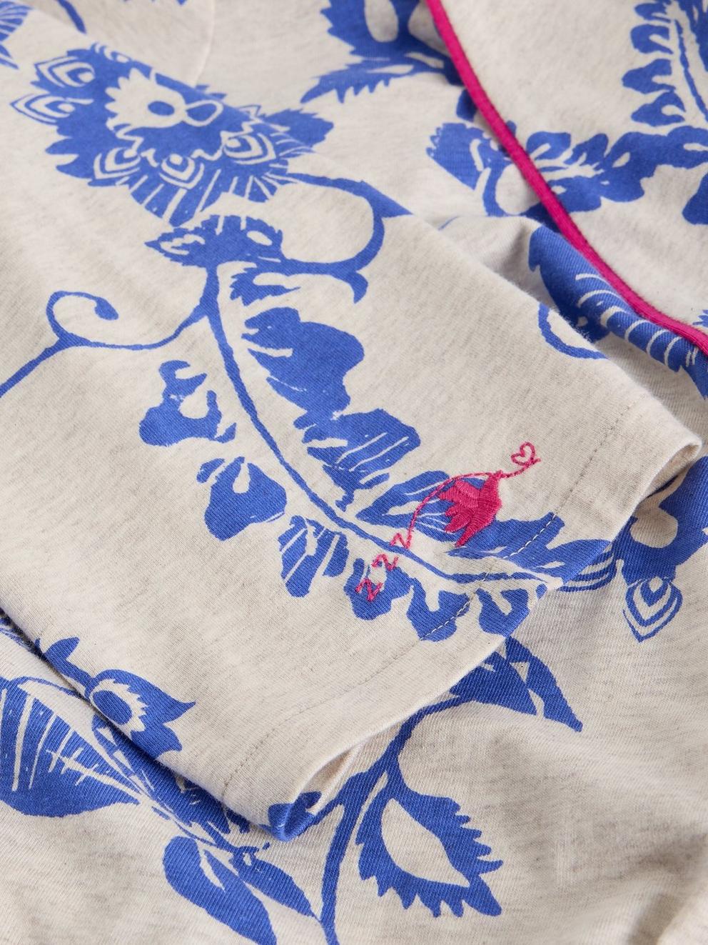 NINA DRESSING GOWN JERSEY in NAT MLT - FLAT DETAIL