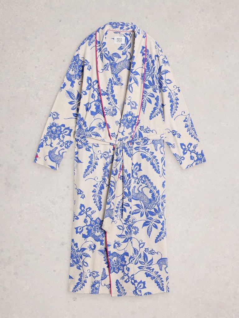 NINA DRESSING GOWN JERSEY in NAT MLT - FLAT FRONT