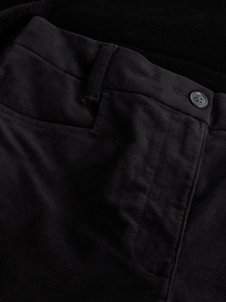 Savannah Velvet Trousers in PURE BLK - FLAT DETAIL