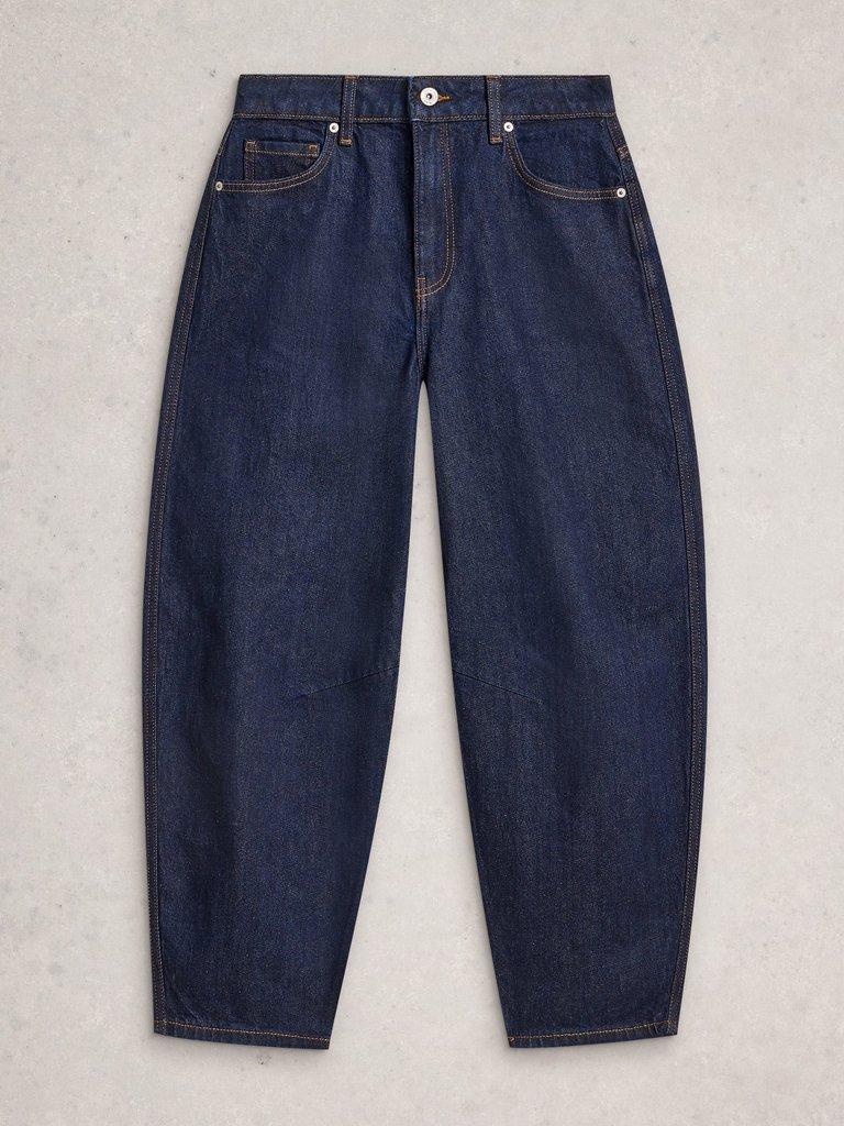 Aubrey Barrel Leg Jean  in DK DENIM - FLAT FRONT