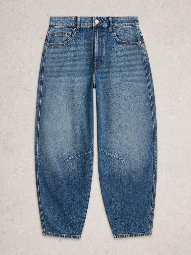 Aubrey Barrel Leg Jean  in MID DENIM - FLAT FRONT