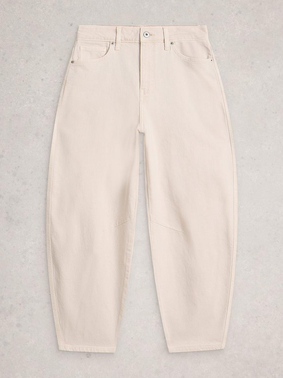 Aubrey Barrel Leg Jean  in NAT WHITE - FLAT FRONT
