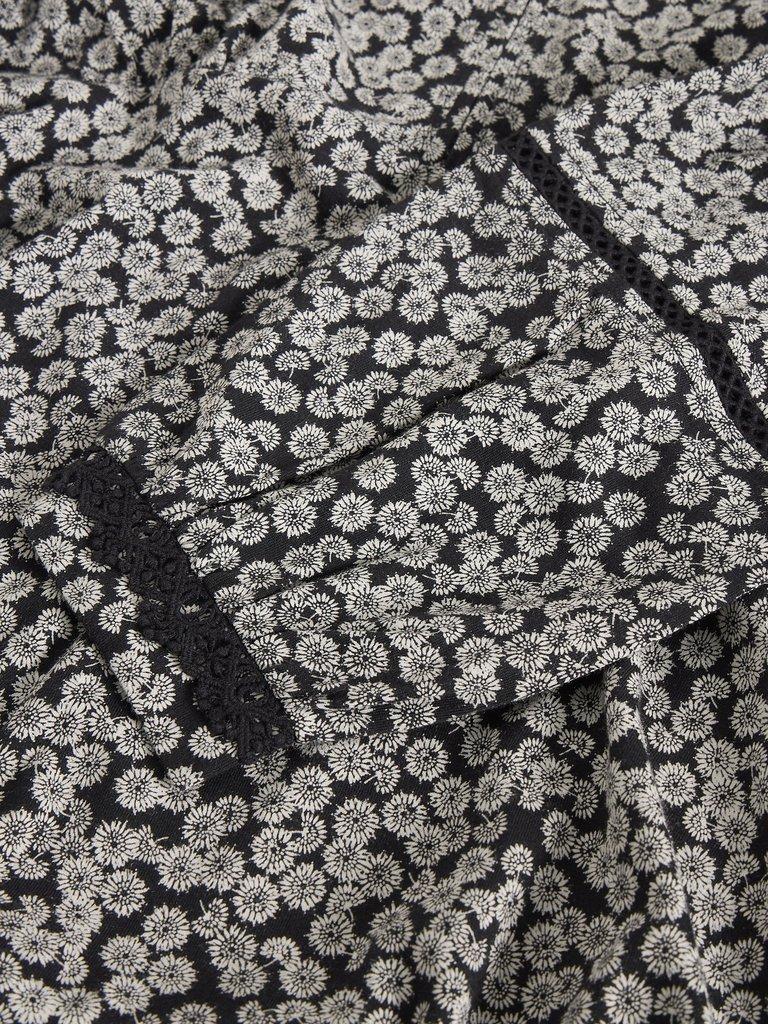 Megan Lace Jersey Dress in BLK PR - FLAT DETAIL